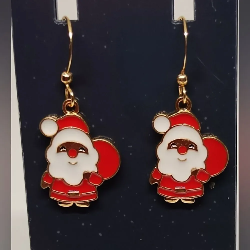 Earrings Christmas Santa Claus holiday new e57‎